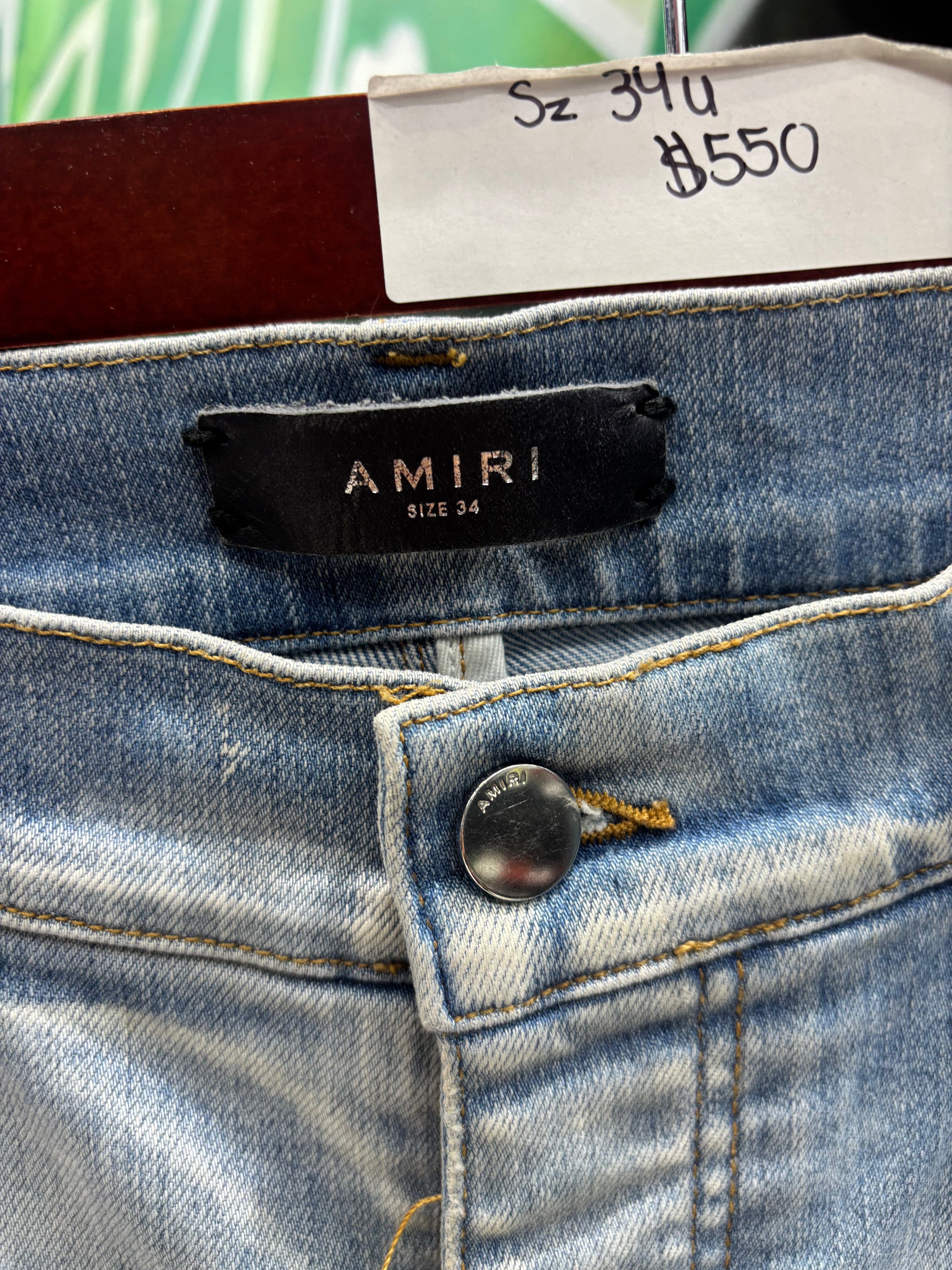 Amiri jeans MX1 teal blue patch sz 34 U
