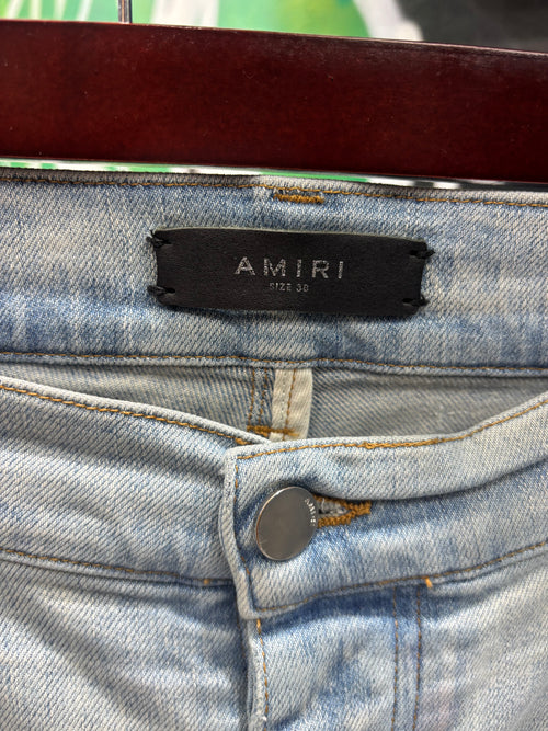 Amiri jeans MX1 black paisley patch sz 38 U