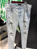 Amiri jeans MX1 black paisley patch sz 38 U