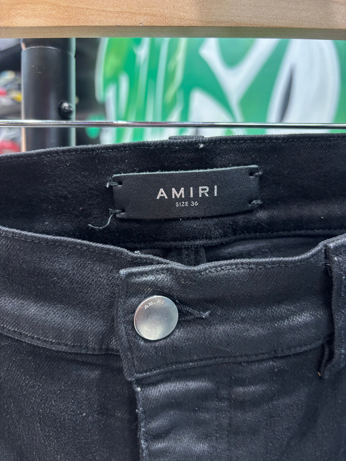 Amiri jeans wax black patch sz 36 U