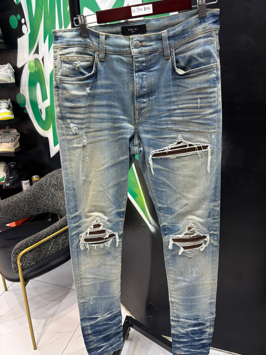 Amiri jeans MX1 brown patch sz 33 U