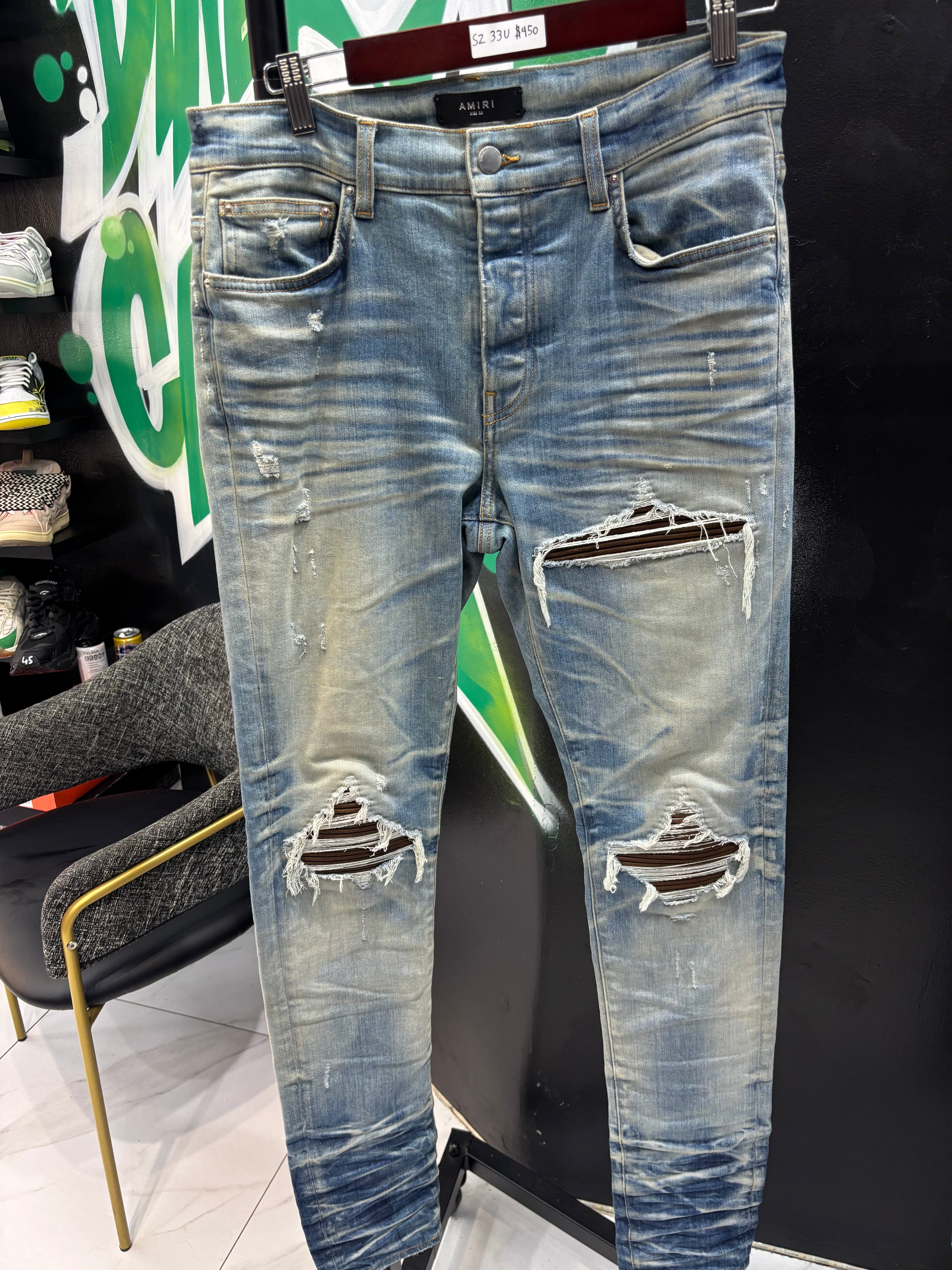 Amiri jeans MX1 brown patch sz 33 U
