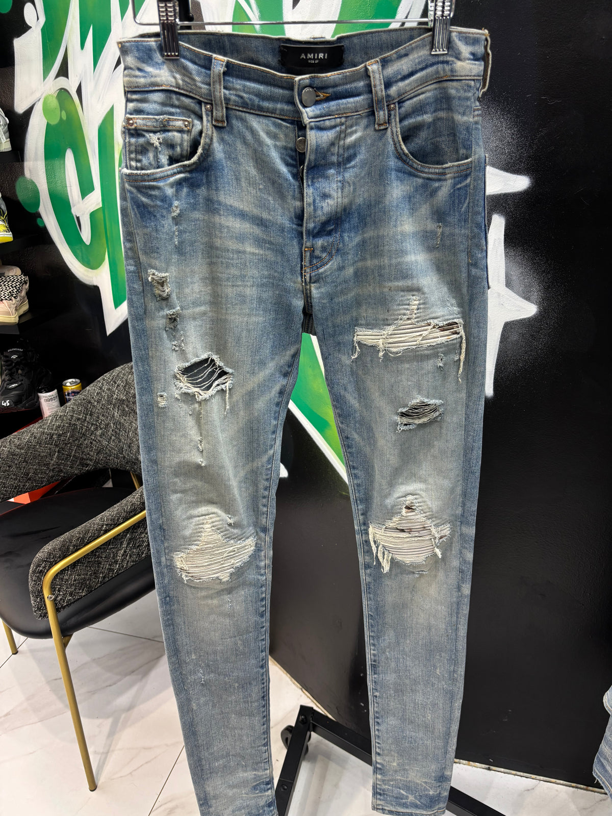 Amiri jeans brown tie dye patch sz 29 U