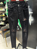 Amiri jeans MX1 brown paisley patch sz 30 U