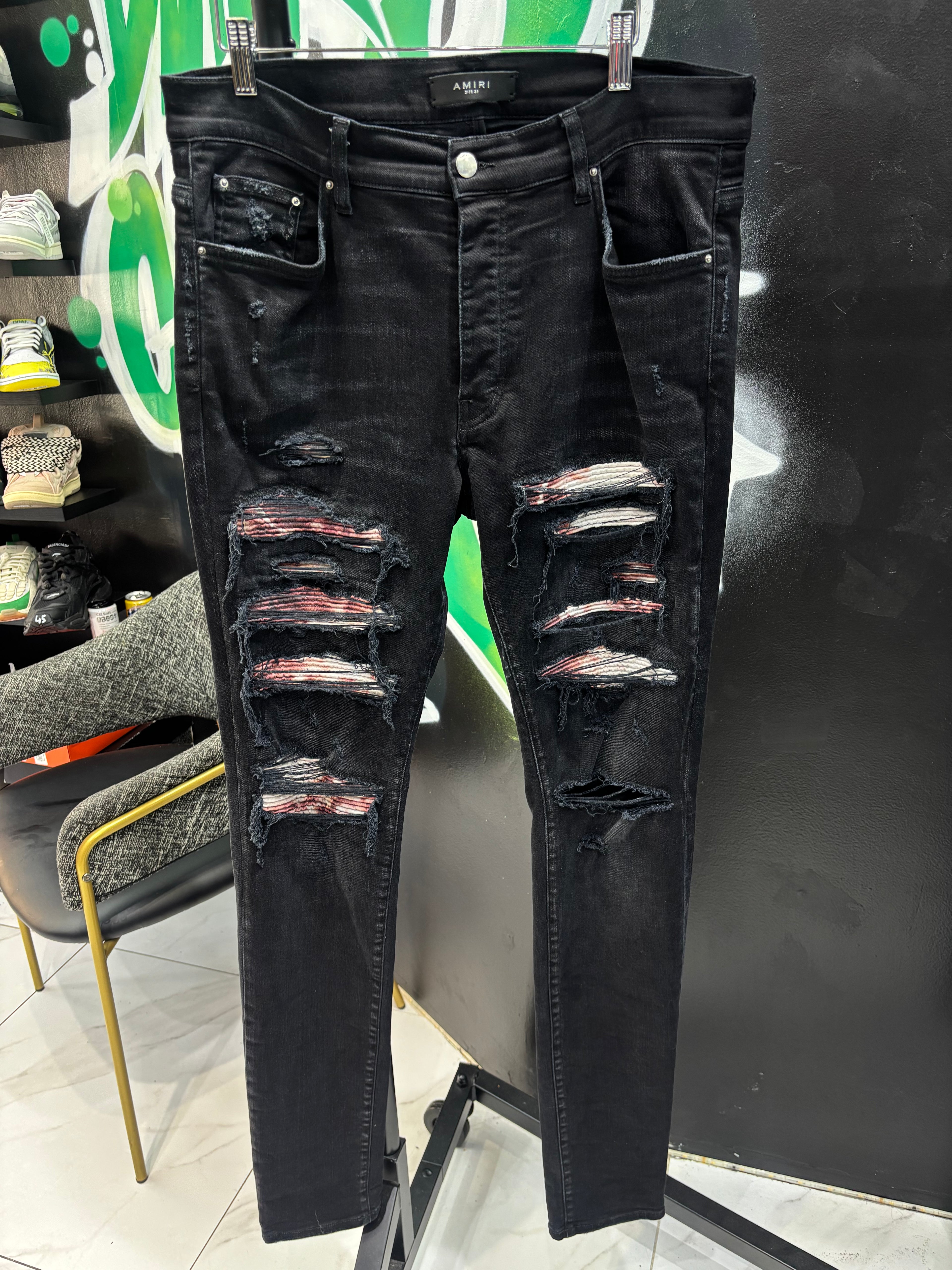 Amiri jeans trasher aged tie dye patch sz 34 U