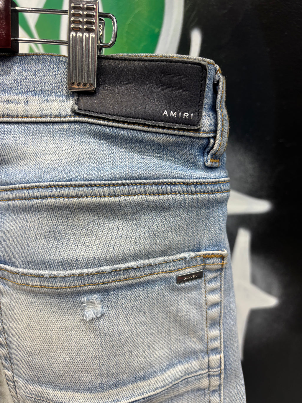 Amiri jeans MX1 teal blue patch sz 34 U