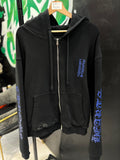 Chrome heart vertical logo zip up blue/black sz Small U