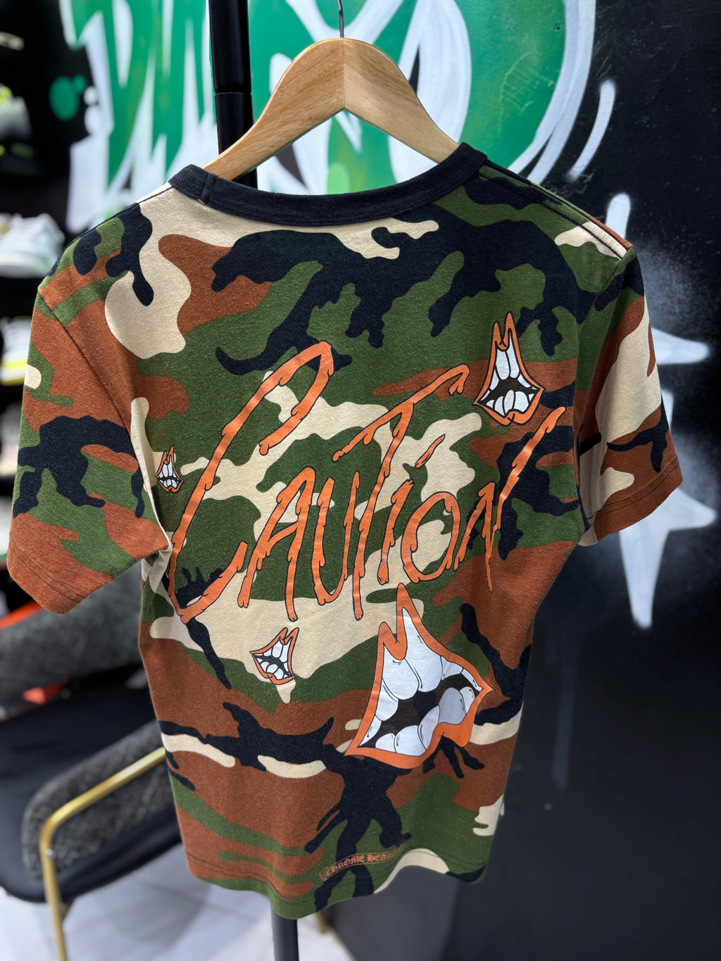 Chrome Heart x Matty boy caution tee camo sz small U