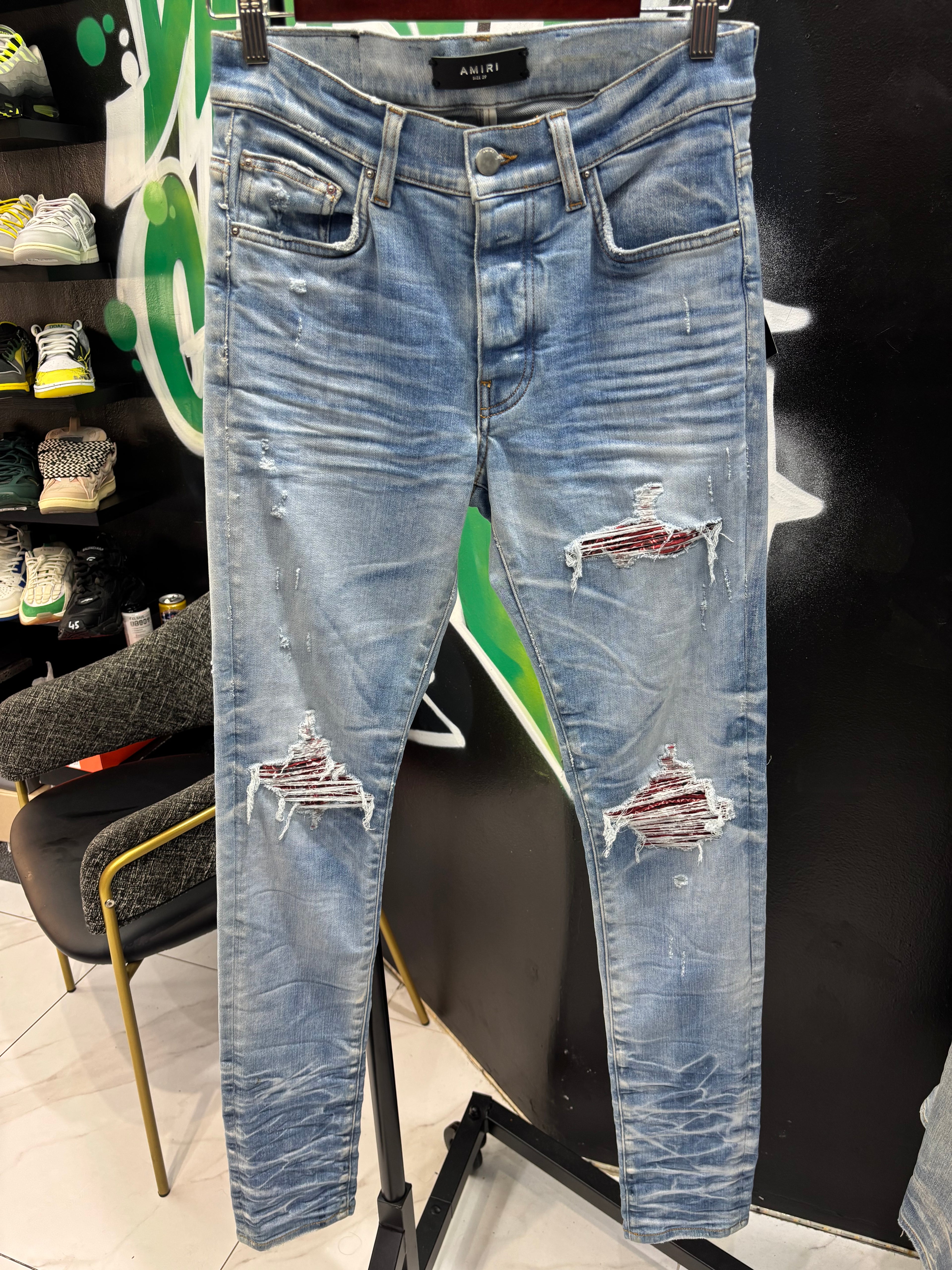 Amiri jeans MX1 red paisley patch sz 29 New