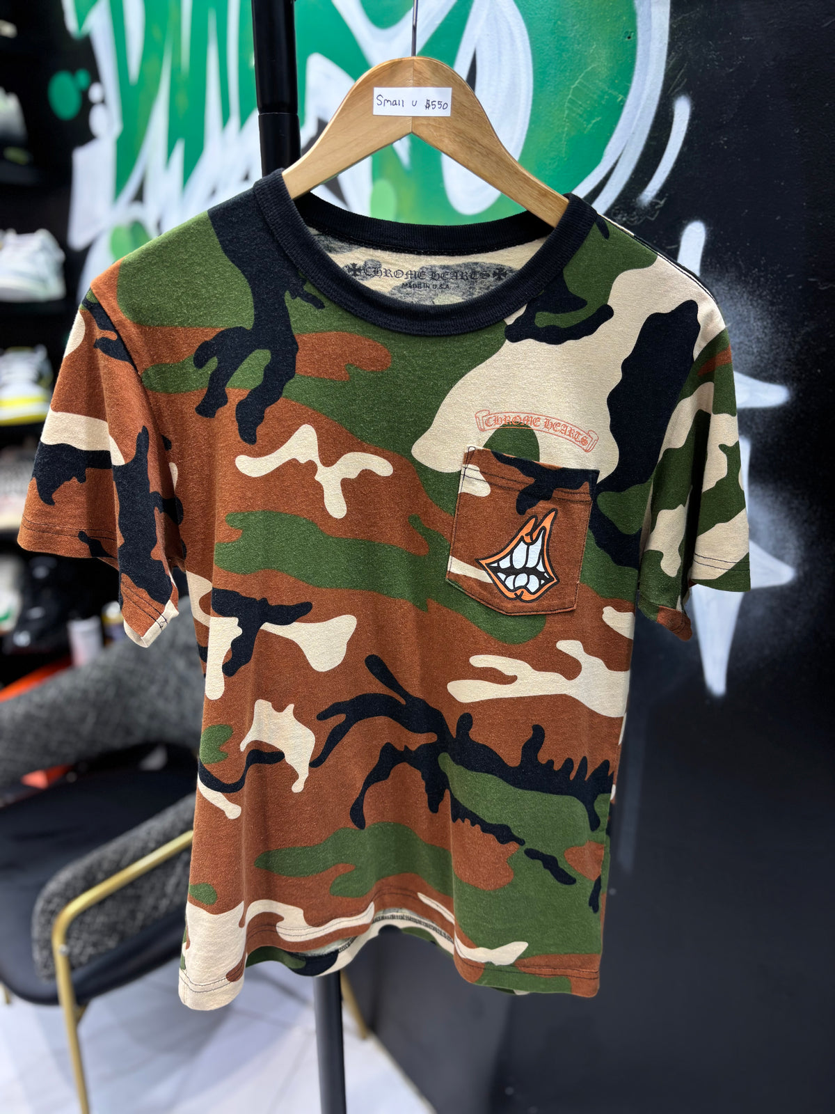 Chrome Heart x Matty boy caution tee camo sz small U