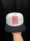 Chrome heart eyechart trucker