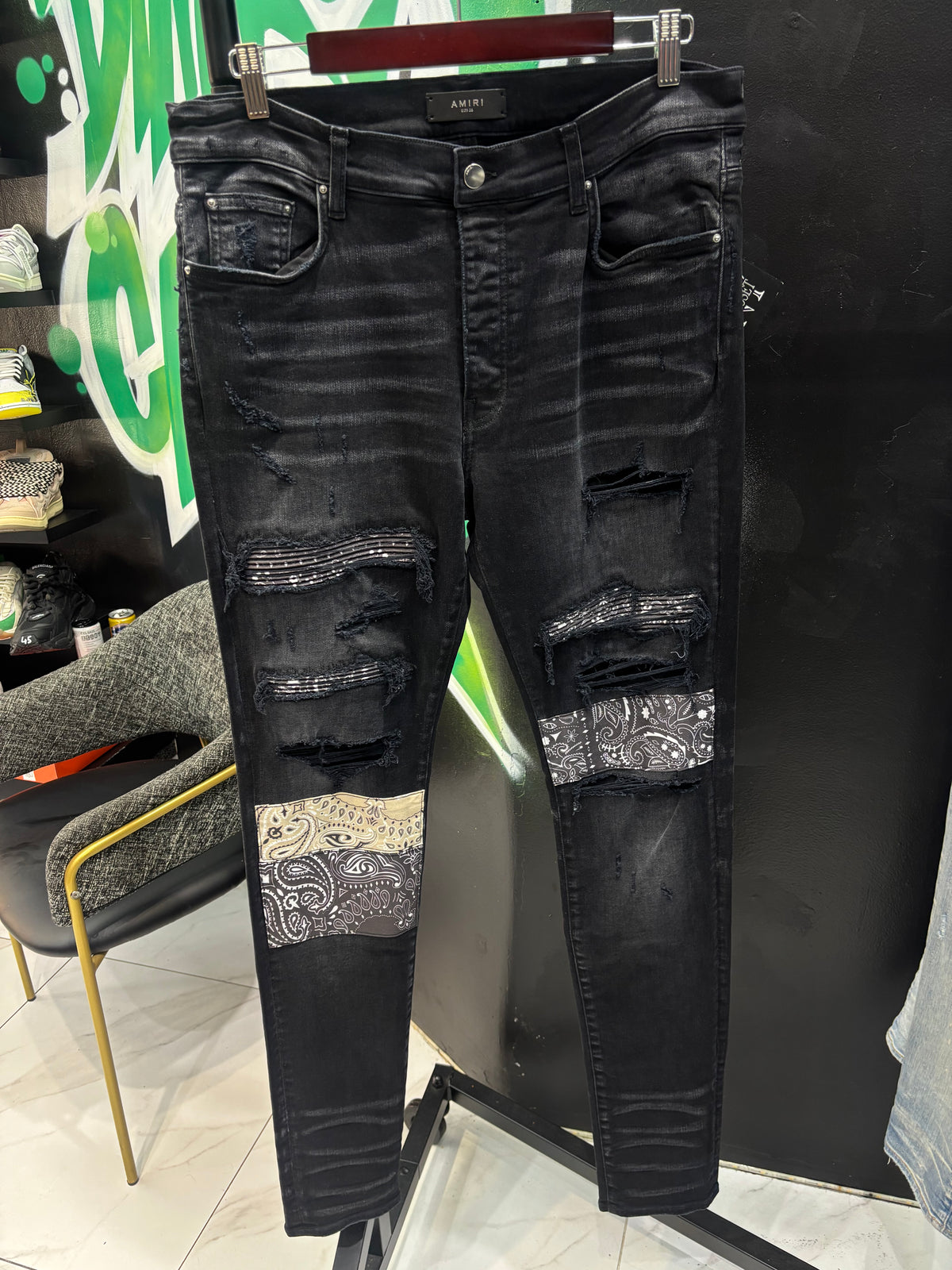 Amiri jeans multi patch black sz 36 New