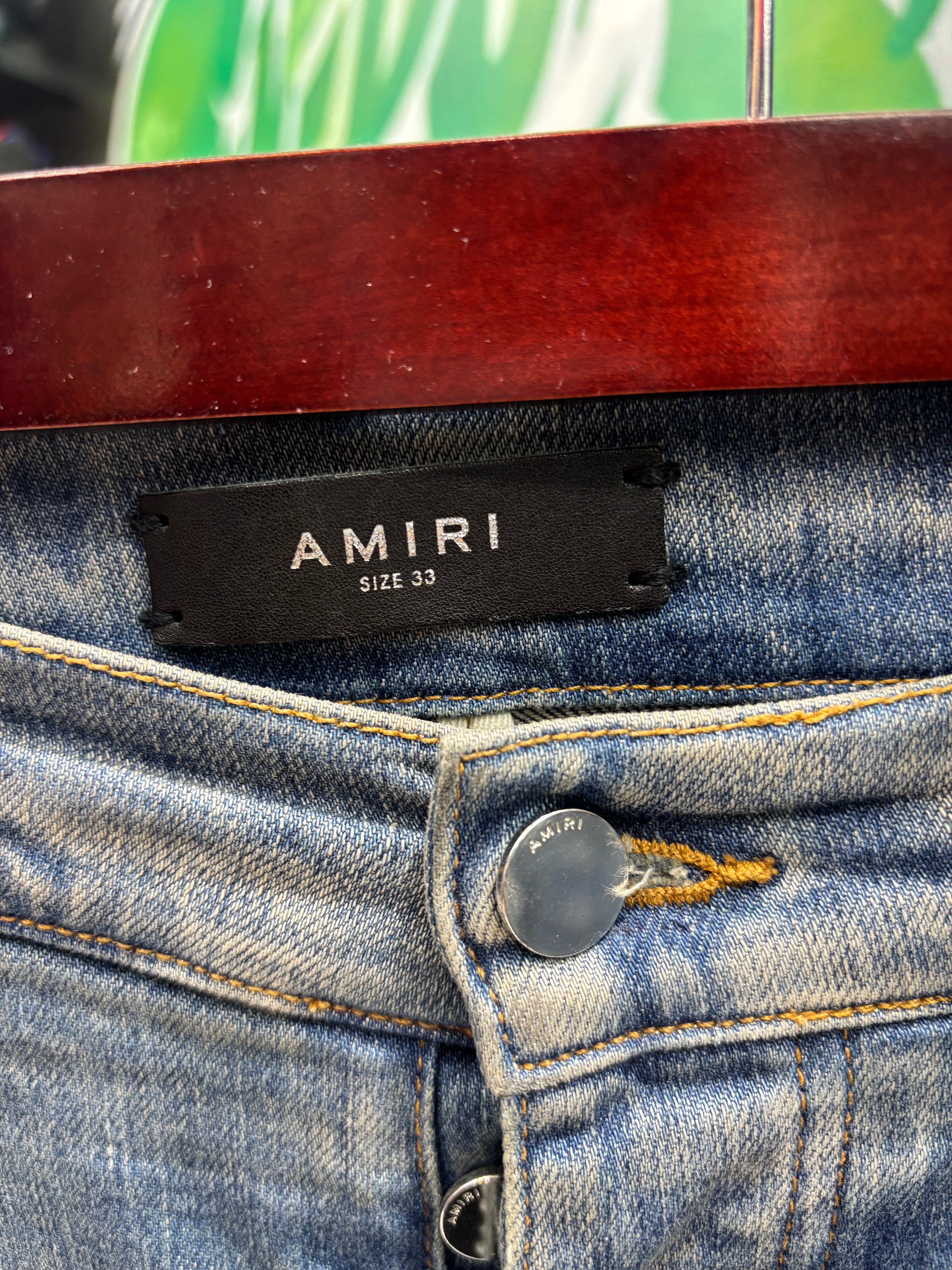 Amiri jeans bones camo green sz 33 U