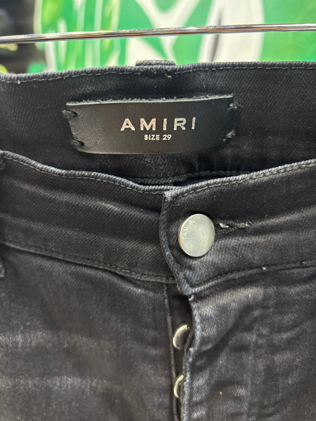 Amiri black logo patch sz 29 U