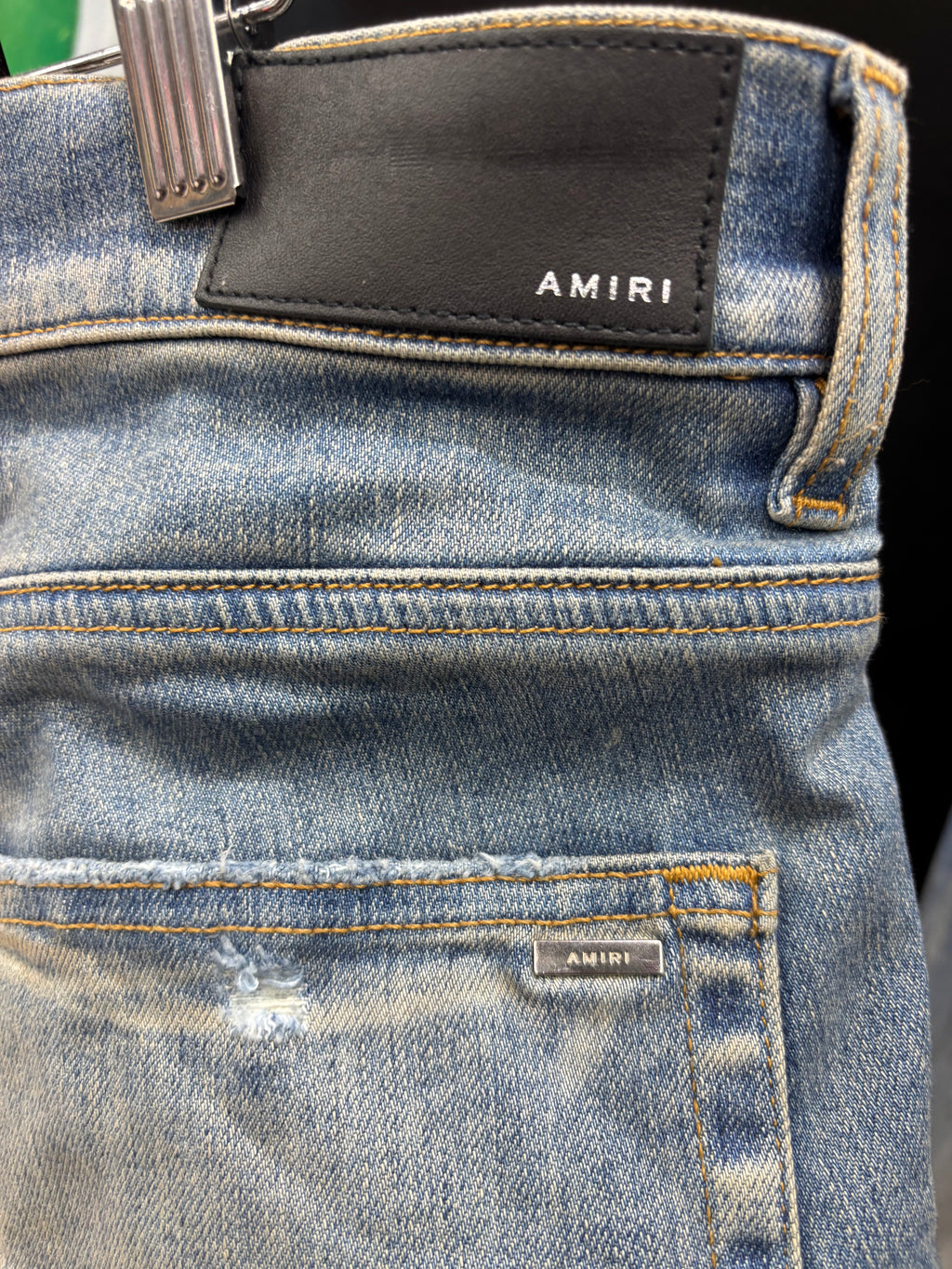Amiri jeans bones camo green sz 33 U